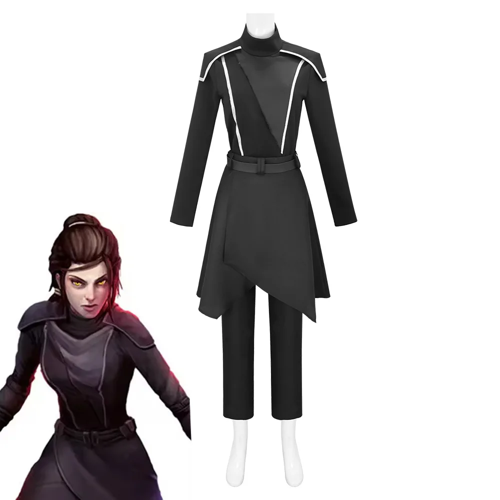 

Movie Bastila Shan Cosplay Costume Women's Black Uniform Full Set Halloween Carnival Outfits