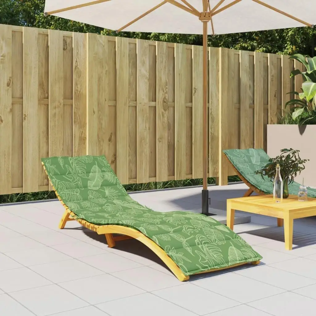 

Sun Lounger Cushion Leaf Print Outdoor Oxford Fabric Waterproof Polyester Garden Chair Pad