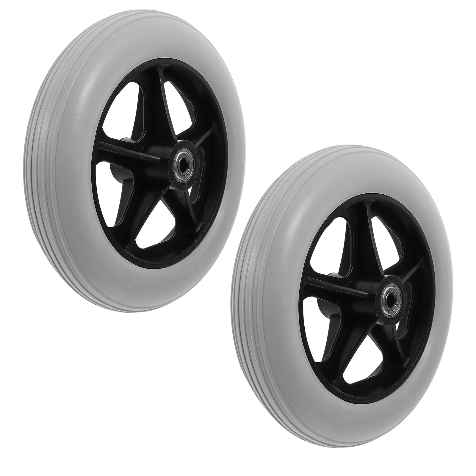 

2pcs Universal Wheelchair Wheels Grey Color Replacement Caster Walker Electric Manual Front Furniture Casters