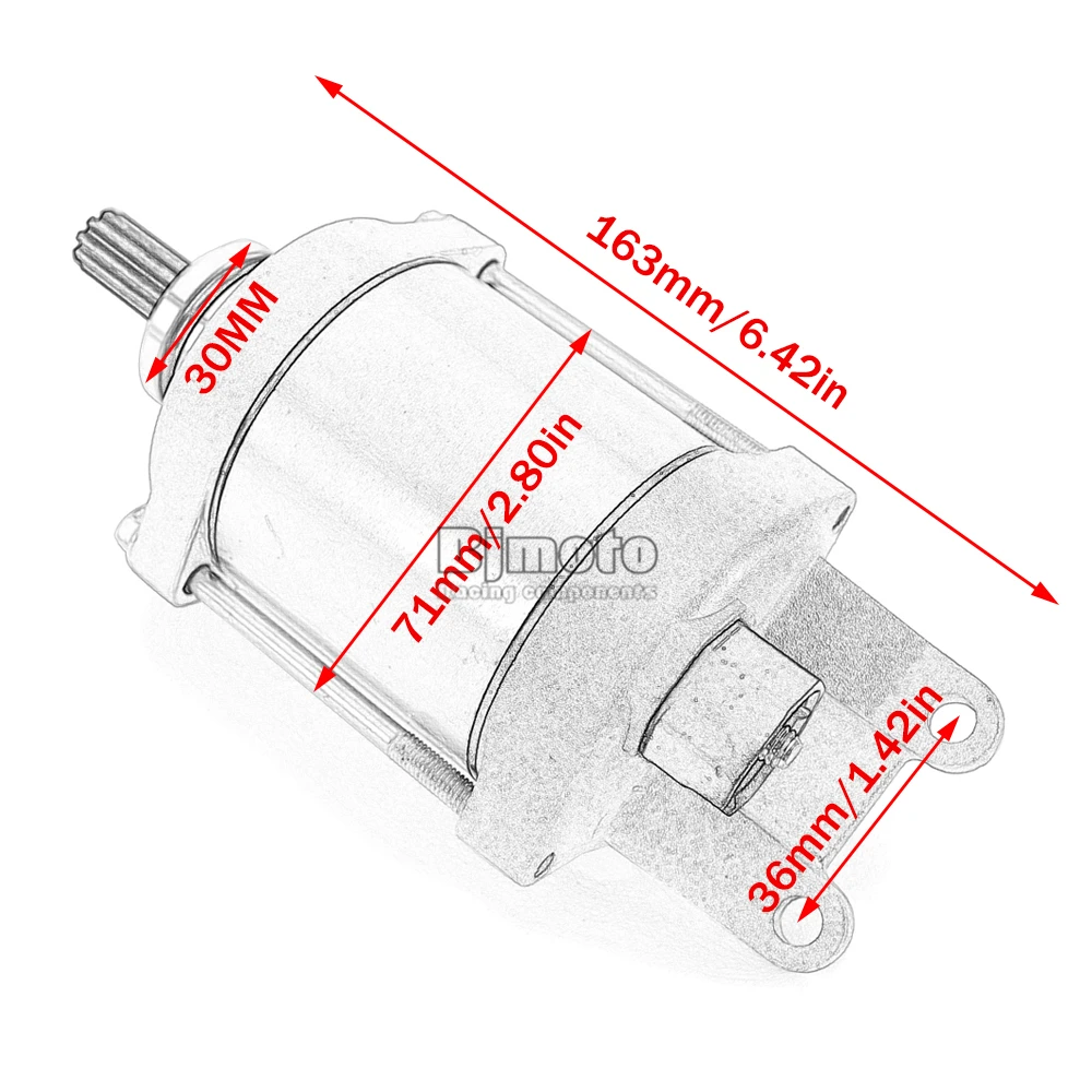 Motorrad-Anlasser für Ducati Panigale, Streetfighter, Multistrada V4, für KTM 125, 200 Duke (2011–2017) und für Bajaj Pulsar AS200. – Detail 2