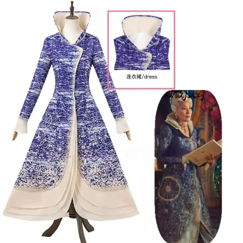 

Madame Morrible Cosplay Movie Witch Costume Gotic Queen Long Dress Wig Suit Halloween Christmas Woman Outfit Prop