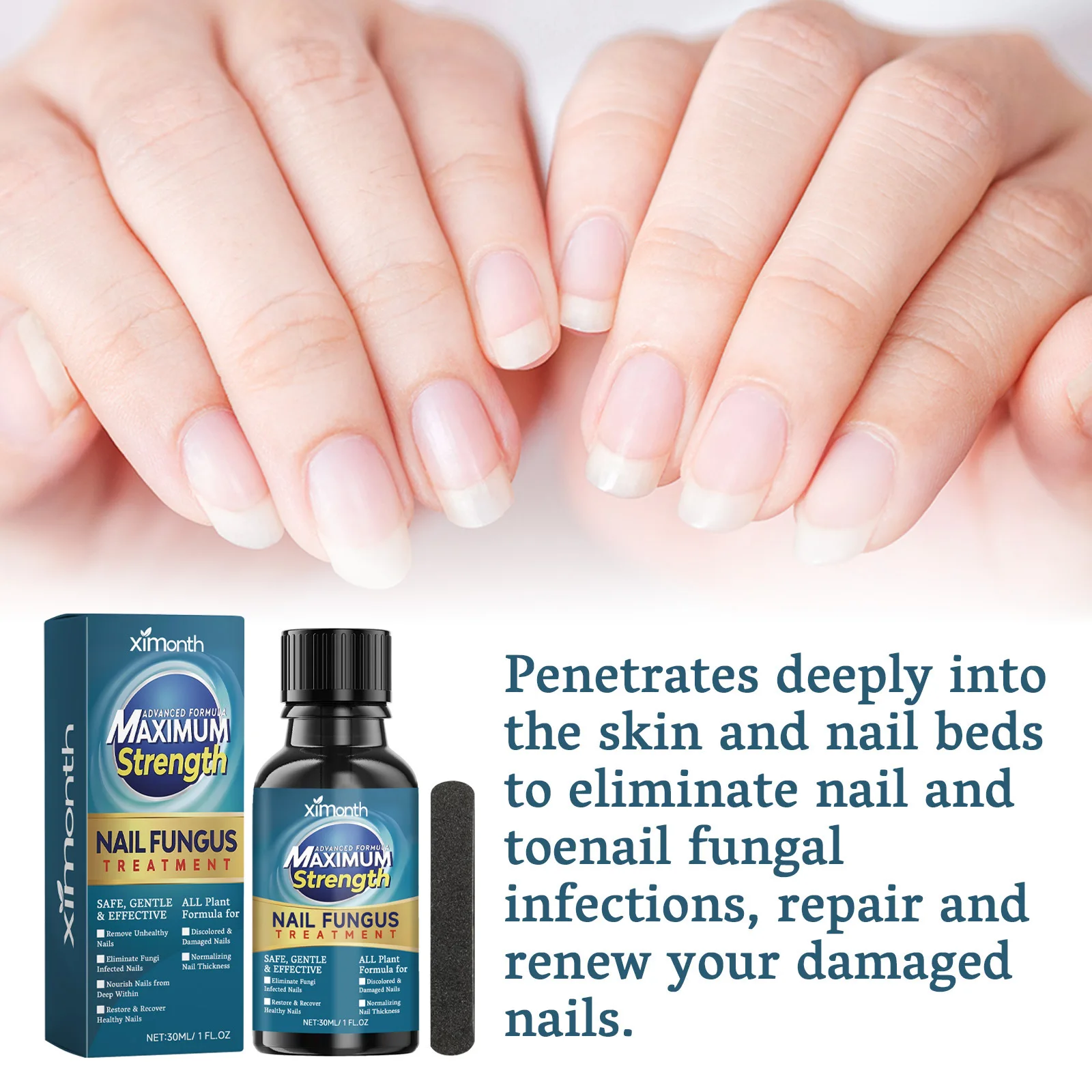 Płyn do pielęgnacji paznokci u stóp na grzybicę, leczenie szarego grzybicy paznokci, onychomikoza, antyinfekcyjny, odżywczy, regenerujący, naprawczy esencja do stóp.