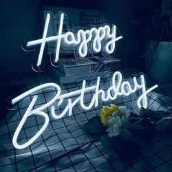 Happy Birthday Neon Sign Light Sign For Birthday Party Decoration Home Room Wall Decor Kids Gift Custom Led Light Signs