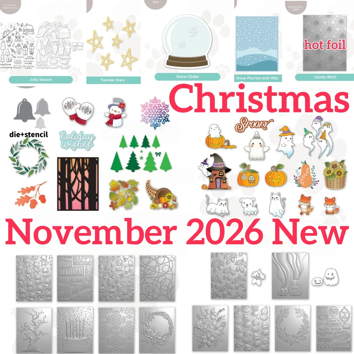 Christmas 2026 Snowmen Trees Ornament Metal Cutting Die Stamps Stencil Hot Foil for DIY Making Card Scrapbook Fall Halloween New
