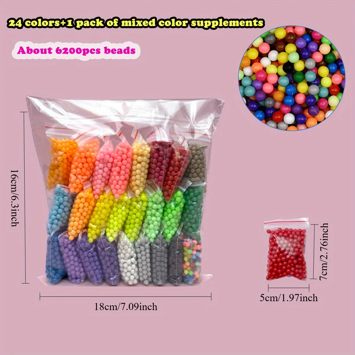 6200pcs Water Magic Beads DIY Set Bead Creative Filling Set Beginner Crafts Fuses Beads Educational Toys Puzzles for Kids