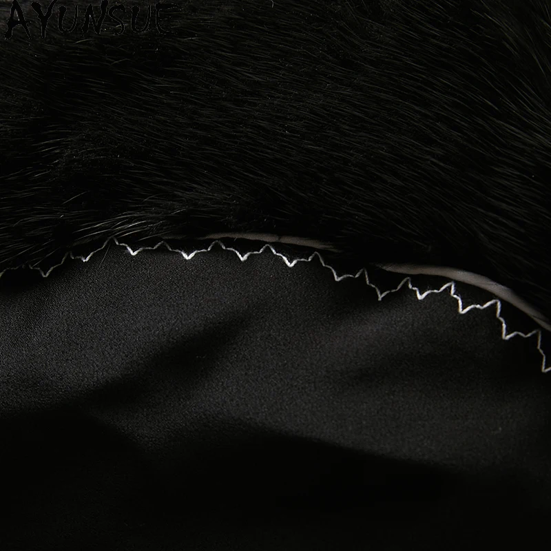 AYUNSUE 천연 밍크 모피 자켓 여성 2025 겨울 우아한 리얼 모피 자켓 여성 의류 전체 밍크 자켓 Abrigo Mujer