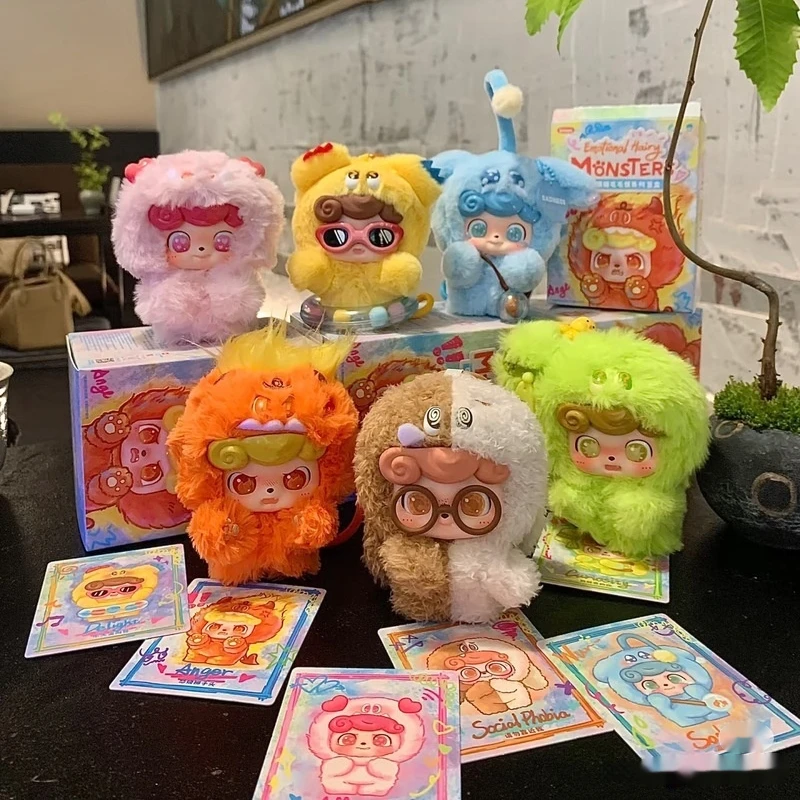

New Q.Kid Vinyl Blind Box Pendant Emotional Furry Monster Series Action Figure Cartoon Decor Toys Cute Anime Toy Child Girl Gift
