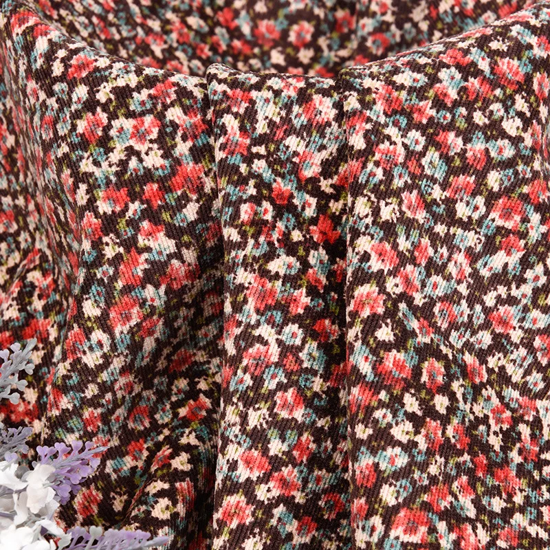

Corduroy Fabric for Women's Fashion Dress, Small Fresh Floral Cloth, DIY Shirt, Children's Clothing, Hand Sewing Quilting