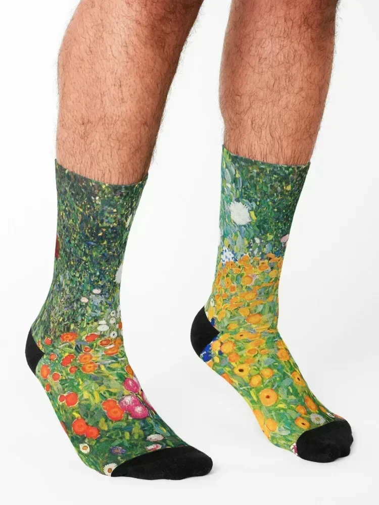 Flower Garden by Gustav Klimt Socks football Soccer Running cool Socks Ladies Men's
