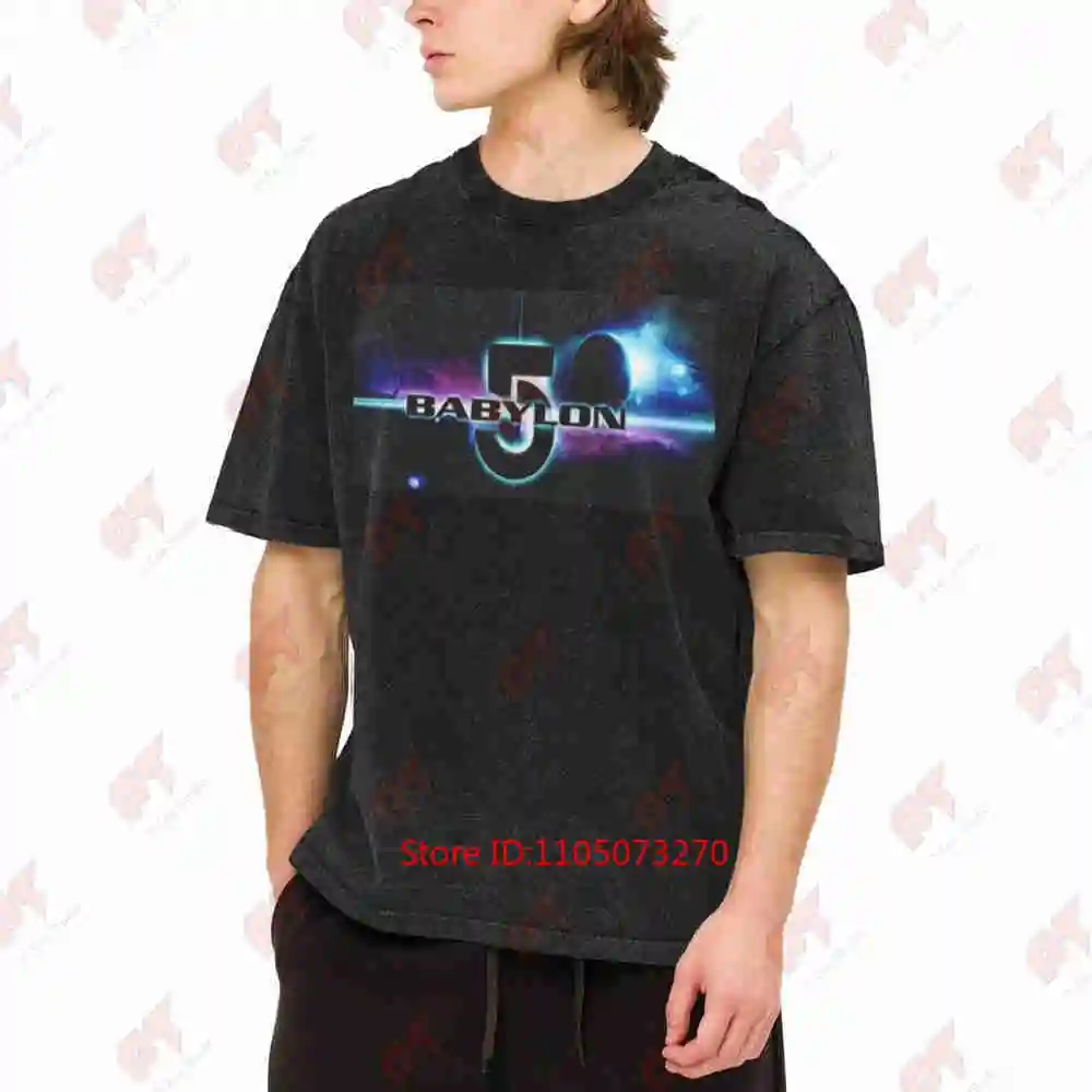 Babylon 5 Sci Fi Cult TV Show Vintage Washed Tee Pure Cotton T-Shirt