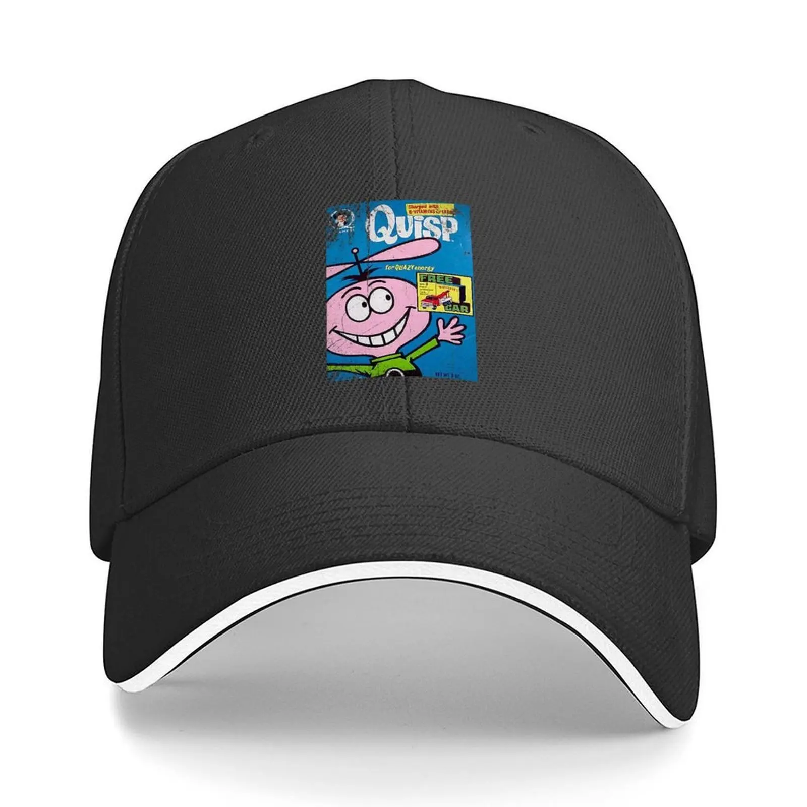 

Vintage, Distressed Quisp Cereal Box for quazy energy Baseball Cap Thermal Visor Dropshipping hiking hat Men Caps Women's