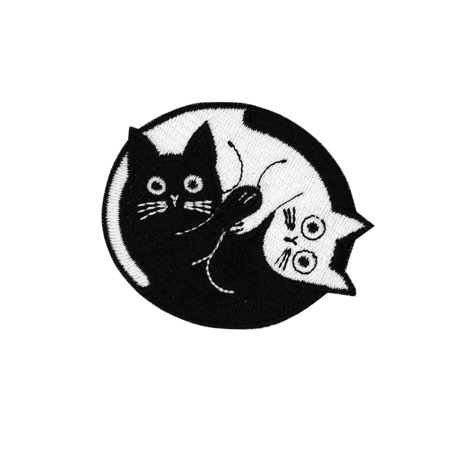 Yinyang cat Patch Taichi patch łatka haftowana żelazko na plastry na odzież Funny Patch na ubrania haftowane prasowanie naklejki