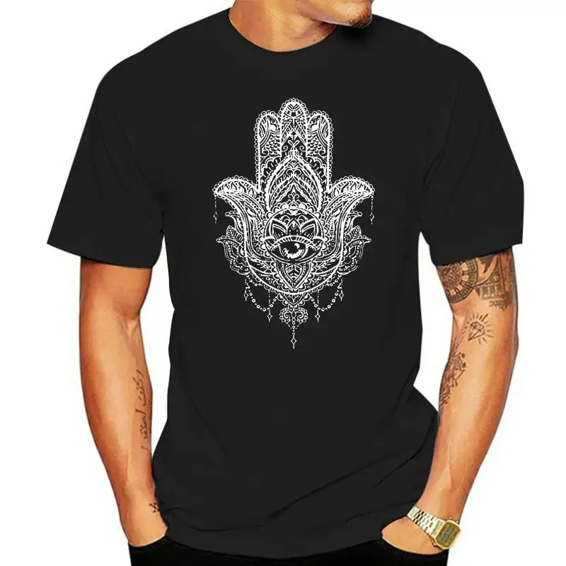 Damen T-Shirt Hamsa Fatimas Hand Mandala Boho Bohamian Ethno Tribal Ornament