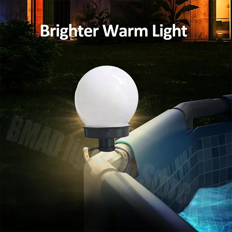 6PCS LED Pool Lights Waterproof Solar Lights Pool Enclosure Lighting Decor Outdoor Swimming Pool Fence Decoration