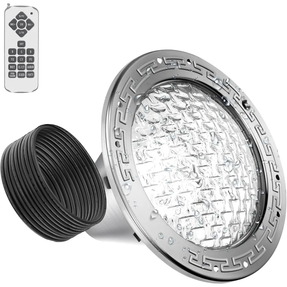 

10inch Led Pool Lights for Inground Pools, 50FT LED Pool Light for 10 inch Wet Niche, Input AC120V, RGB, Remote Control.