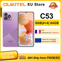 OUKITEL C53 unlocked mobile Phone 2024-Android Smartphone 14, 8go RAM + 64Go ROM/TF 1To, phone screen, 43 Battery
