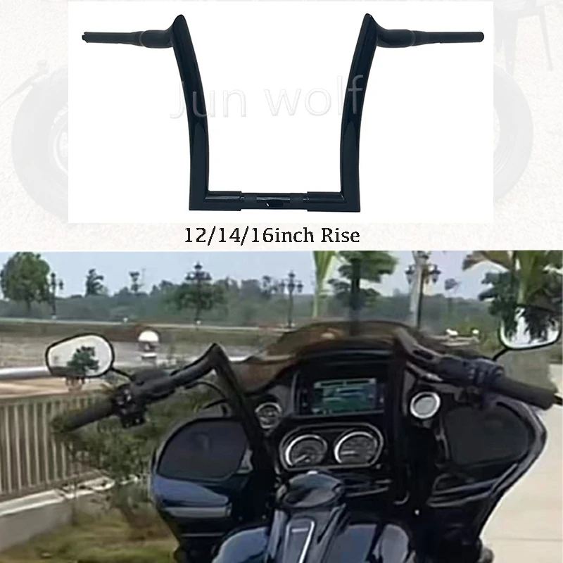 Motorcycle 1.5 inch 12' 14' 16' 1-1/4' Ape Hanger Handlebar for Harley Road Glide 2014-2023