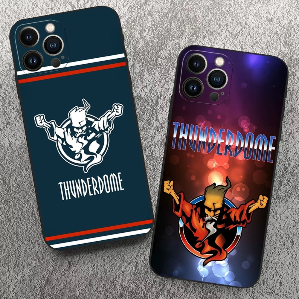 Custodia per telefono World Trend Thunderdome Music Festival per Iphone 17 16 15 14 13 12 11 Pro Max Xr Xs Mini Plus Silicone morbido nero