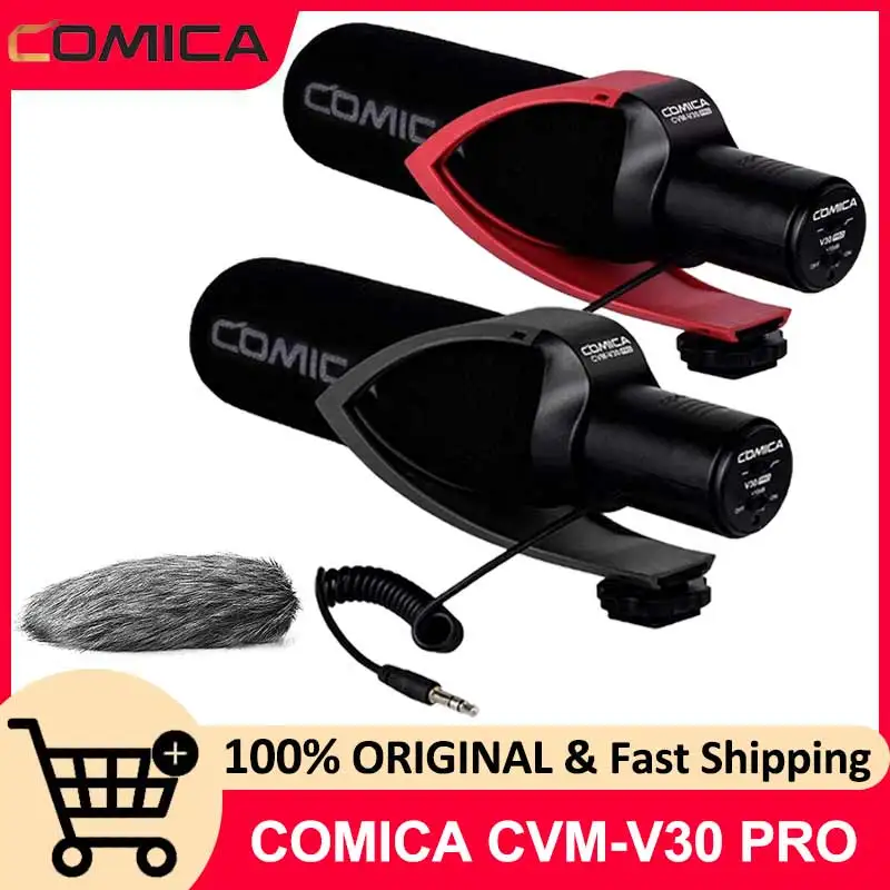 COMICA CVM-V30 PRO Shotgun Microphone Super-Cardioid Condenser Camera Microphone for Canon Nikon Sony Panasonic DSLR Camera