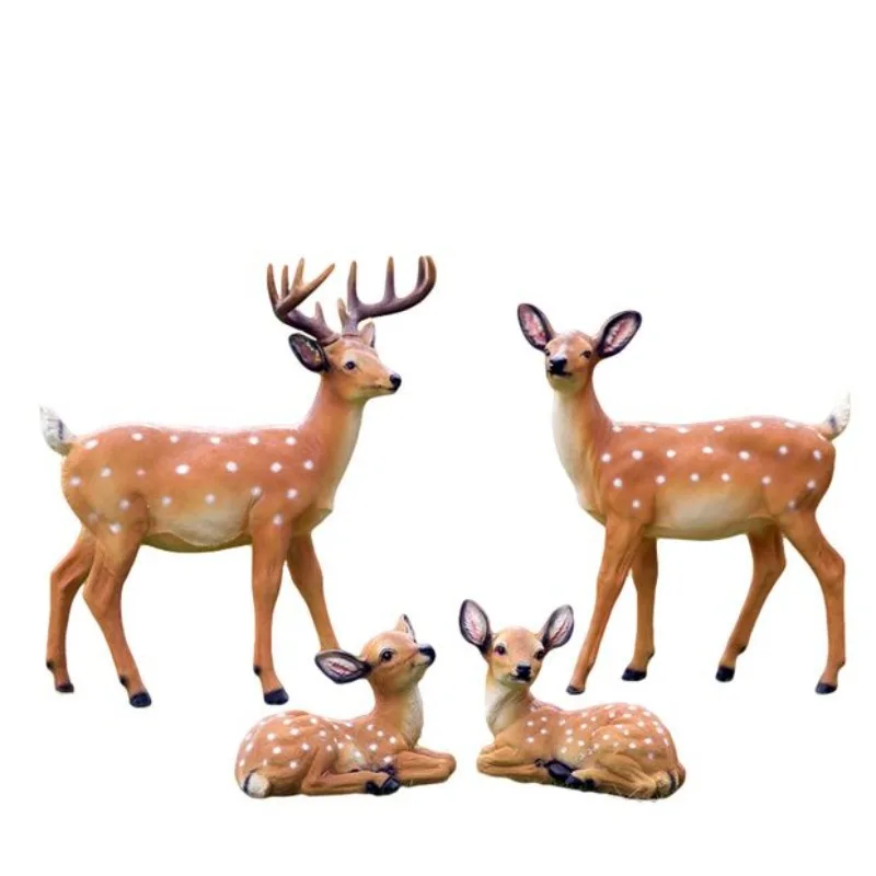 Garden landscape lawn simulation animal, fiberglass sika deer sculpture ornament