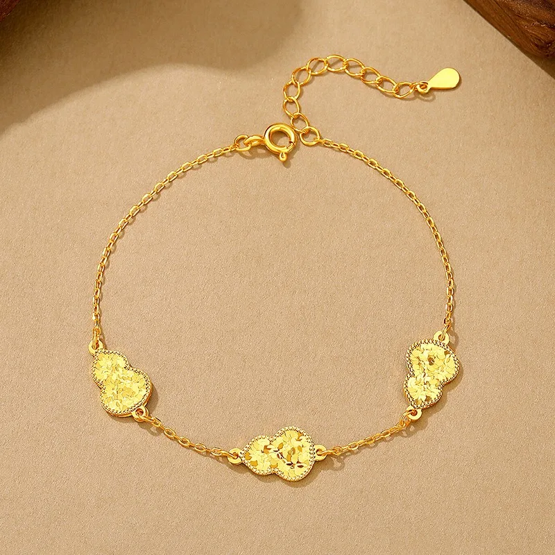 

TIMESWIND Exquisite S925 Silver Three-Gourd Shining Bracelet for Women with Certificate