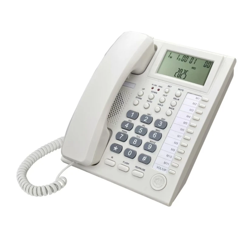 CORA Corded Telephone Desktop House Phone Seniors Caller Big Button Integrated
