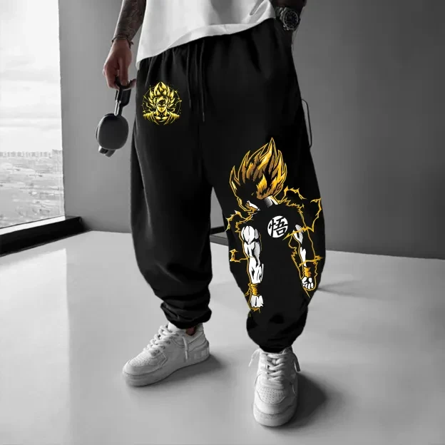 

Japanese Dragon Ball Goku Buosaiyan Pure Cotton Skinny Sweatpants, Sports Long Pants, Tapered Conical Pants for Men