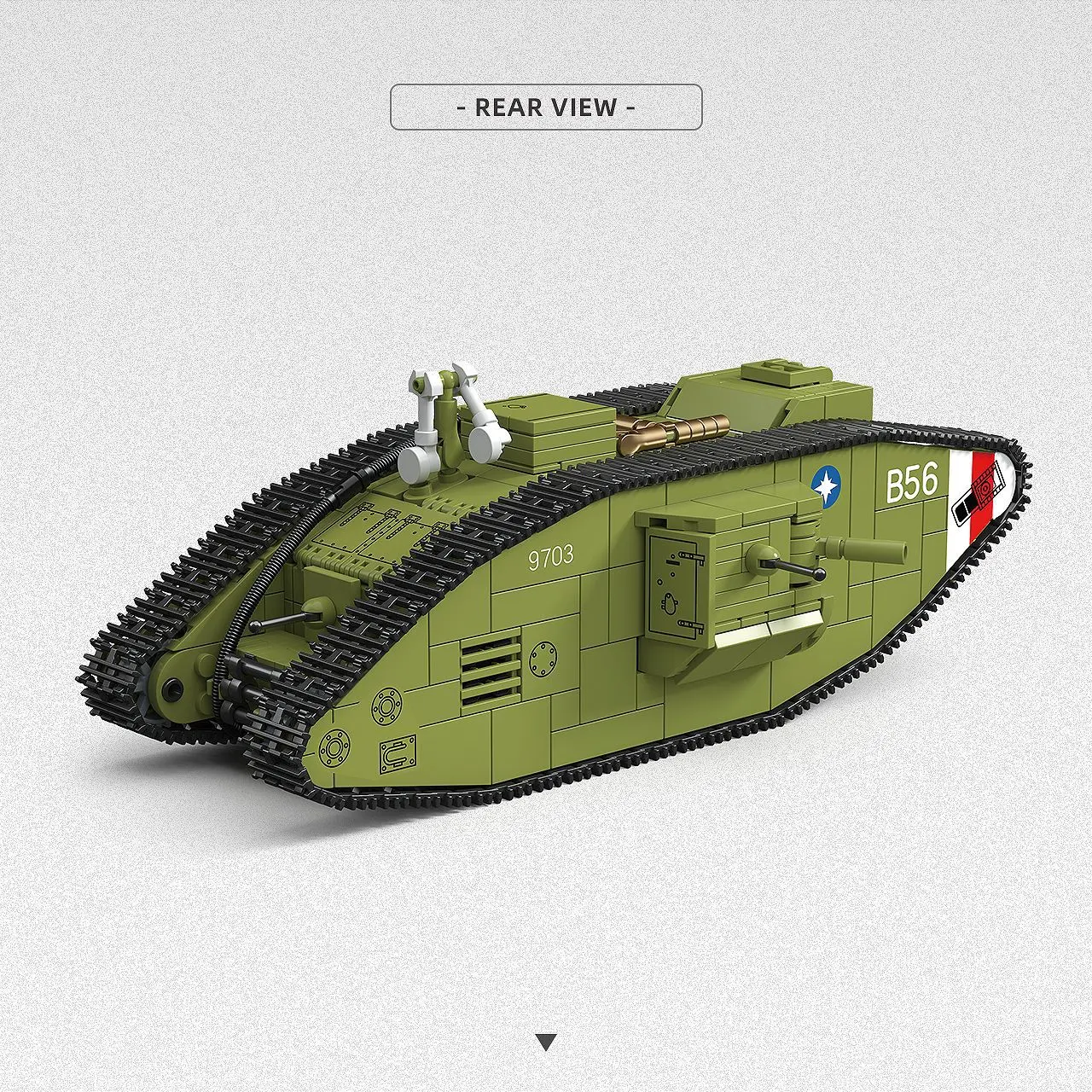 

300018 British Mark MK.V Heavy Armored Vehicle Building Blocks DIY Assembly Simulation Military Model Toy Gift for