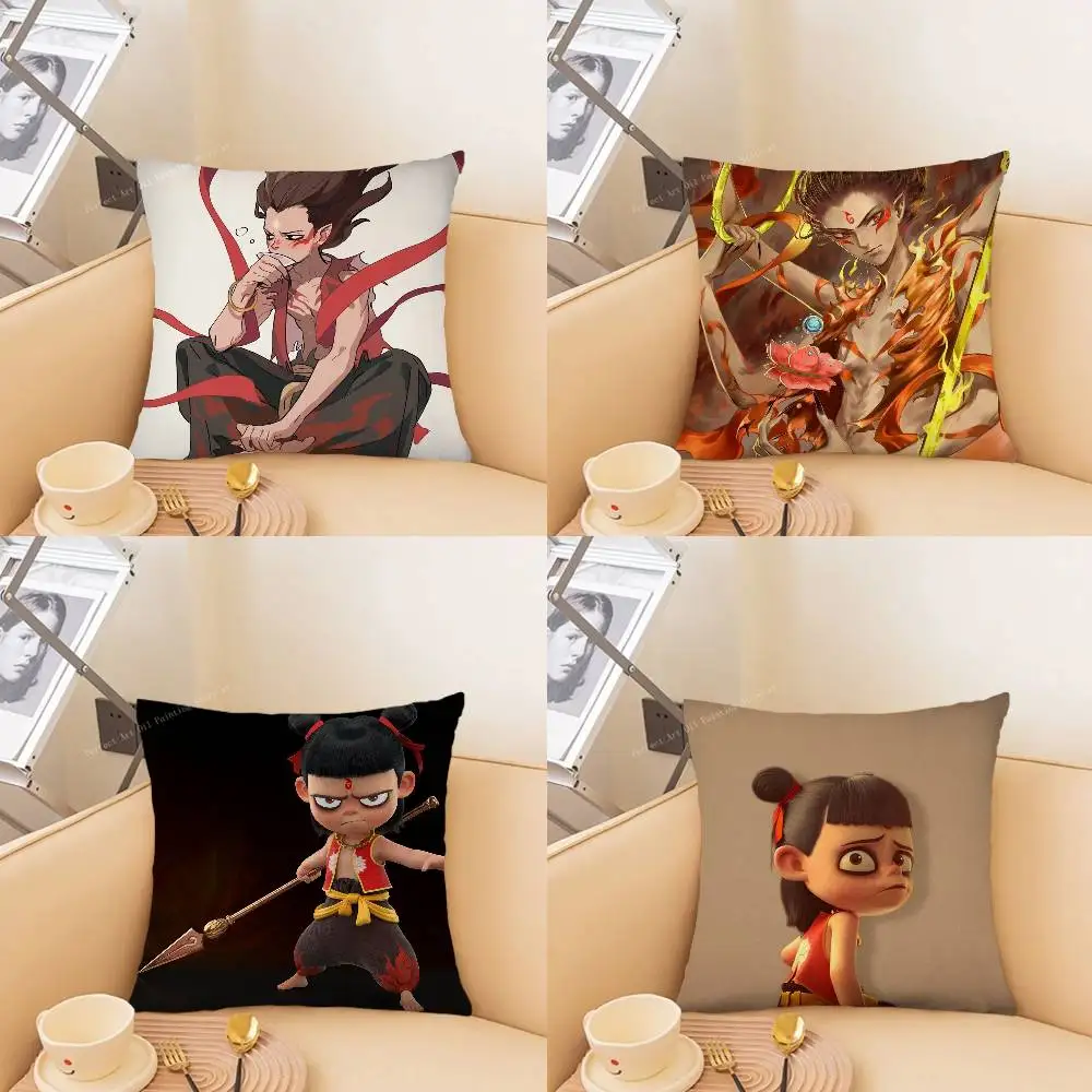 Animated Movie Nezha Pillow Case Fashion Square Pillowcase Bedroom Sofa Room Ins Decoration Leisure