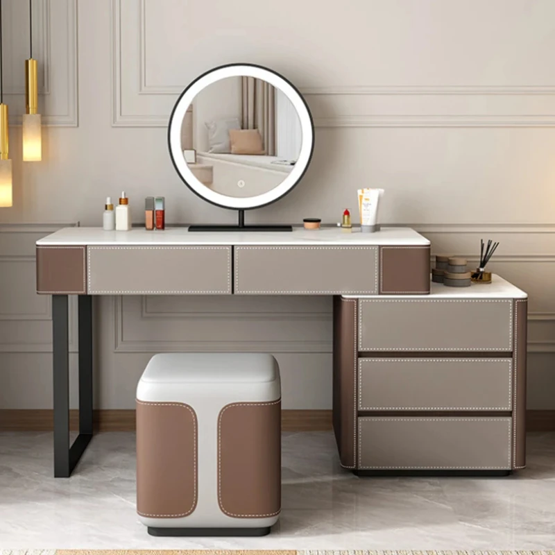 Modern Aesthetic Gold Vanity Table Drawers Luxury Vanity Mirror Dressing Table Wooden Nordic Penteadeira Furniture For Bedroom