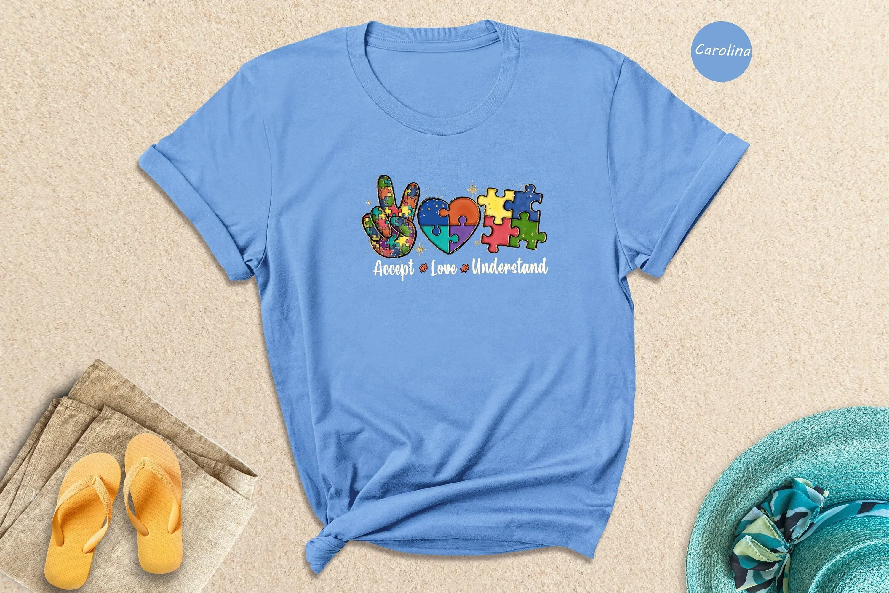Accept Love Understand T Shirt Autism Awareness SupporT Acceptance Inclusion