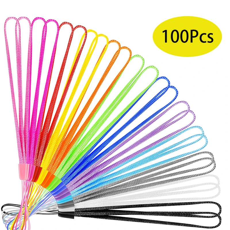 100 szt. Krótki kolorowy pasek na smycz na nadgarstek na smycz USB smycz do kluczy brelok do pendrive'a