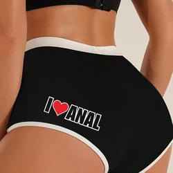 New Hot Panties I LOVE ANAL Women's Sexy Boyshort Seamless Mid-rise Womens Boxers Abdominal Lifting Hip Sports Youth Underwear