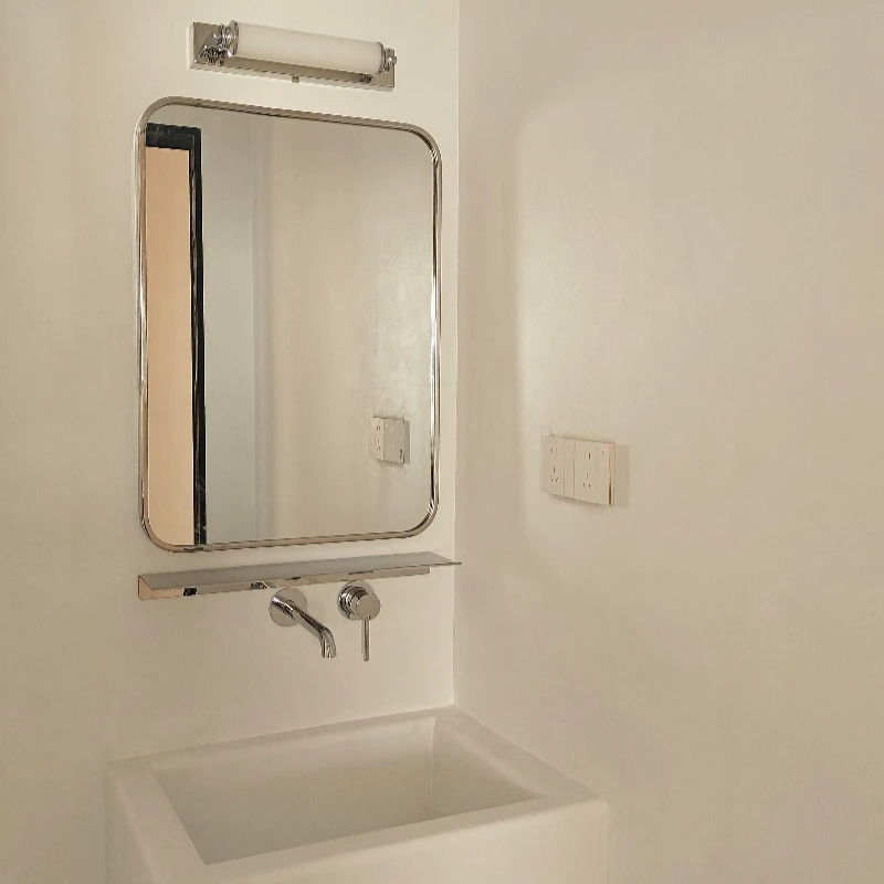 مرآة زينة من الفولاذ المقاوم للصدأ، مرآة مستديرة مثبتة على الحائط لتزيين غرفة النوم في العصور الوسطى