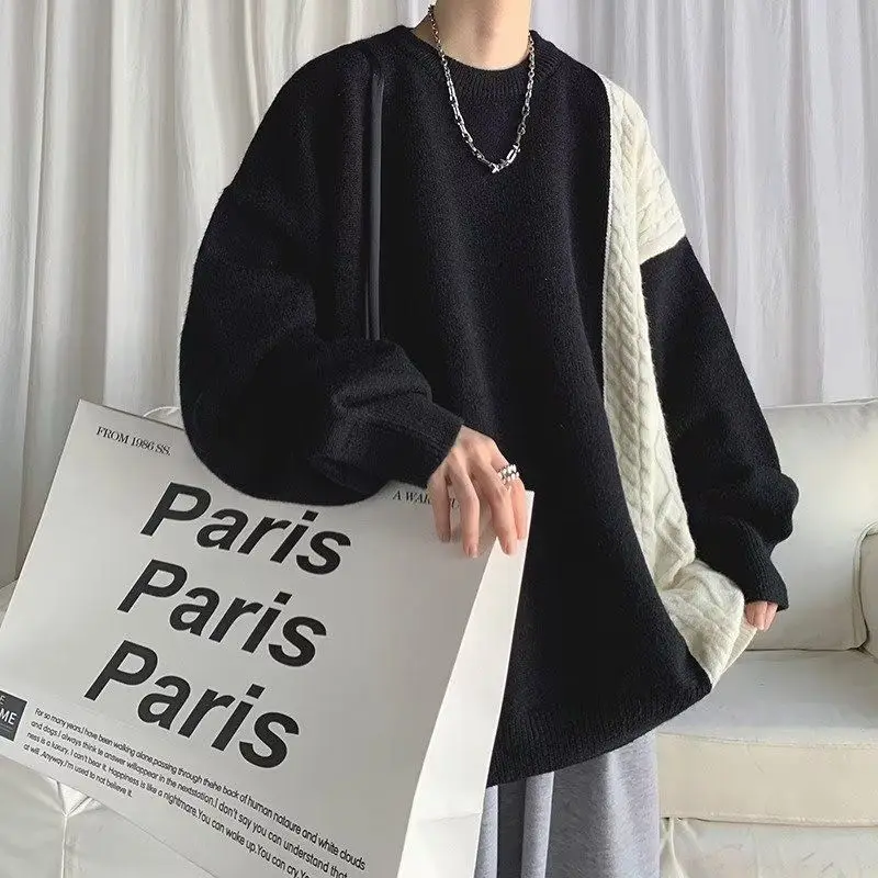 

Men's Thiened Autumn Winter Sweater Loose Korean Sle Faionable Lazy Knittedwear Winter Season Hong Kong Sle Outerwear