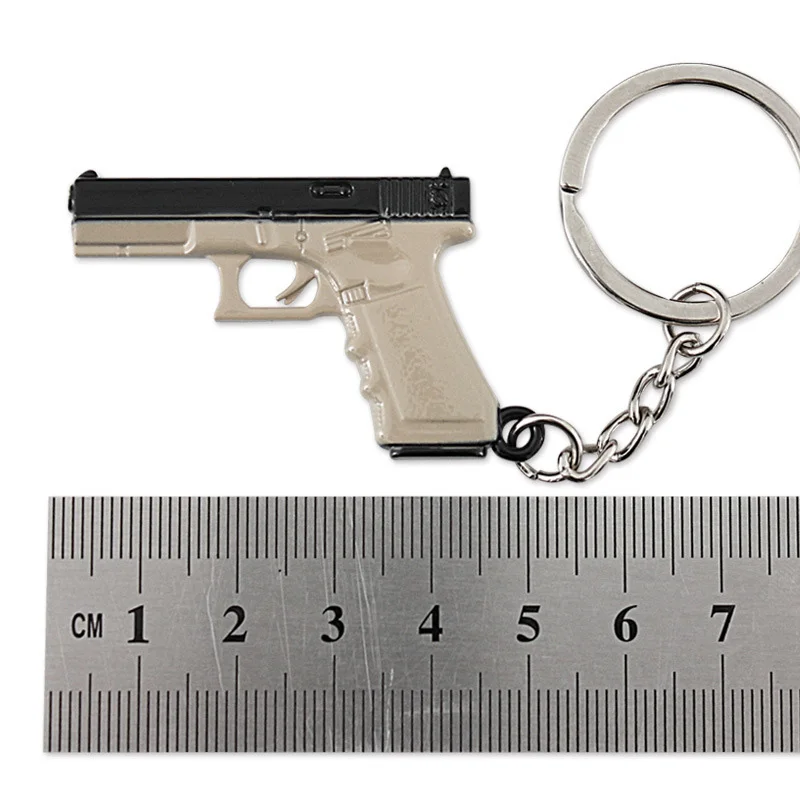 PUBG CSGO Mini Mauser M4A1 Weapon Model Pendant Keychain for Men CS GO M762 M1896 P18C Metal Key Ring Fans Collectible Jewelry