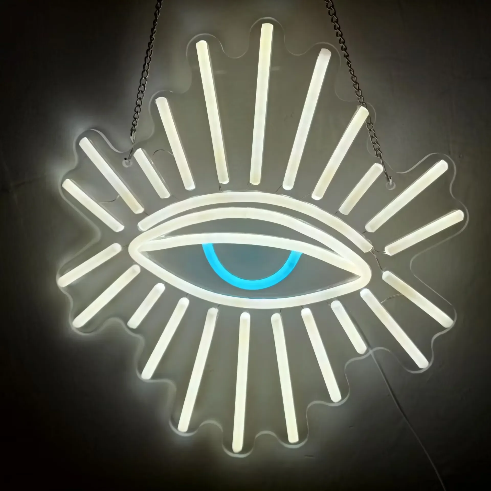 LED ضوء النيون عيون النيون علامات جدار ديكور لغرفة النوم غرفة الألعاب عيد الميلاد عيون حفلة أضواء ديكور جمالية الفن هدية للطفل