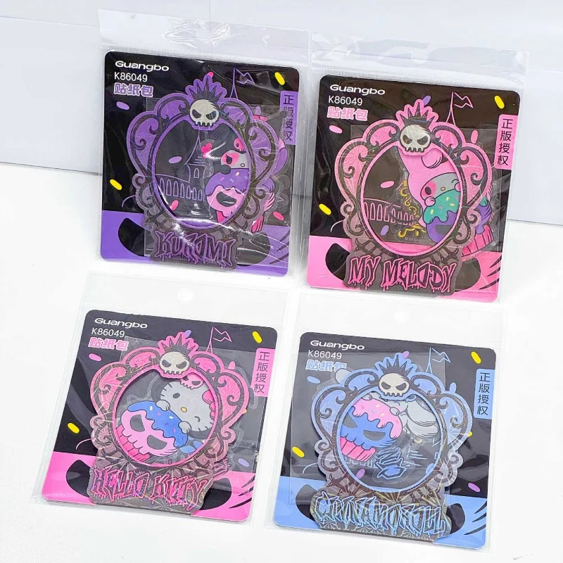 

12 шт./лот Sanrio Kuromi Melody Kitty Cinnamoroll наклейка милый скрапбук DIY дневник декоративная уплотнительная наклейка альбом наклейка этикетка