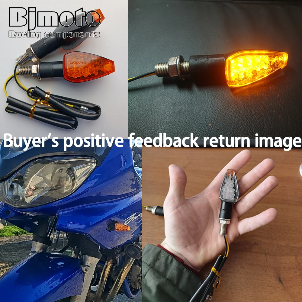 2PCS Motorcycle LED Turn Signal Light Emark Motorcross Short Indicator Blinker Side Lights For Yamaha Kawasaki Honda Suzuki