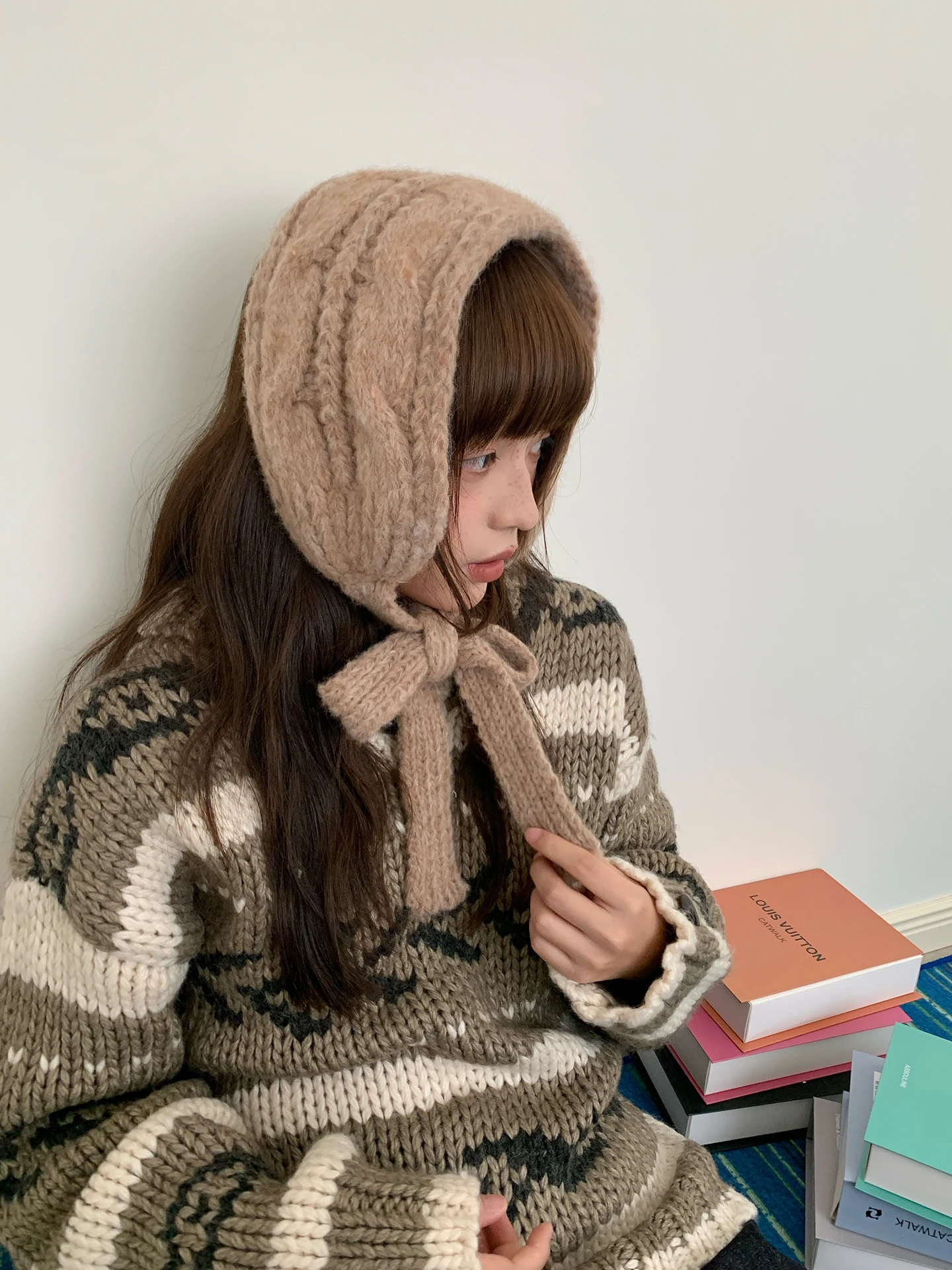 Korean Style Thickened Knitted Twisted Headscarf Women's Winter Ear Warmer Cycling Versatile Ear Covers Fashionable Ear Muffs