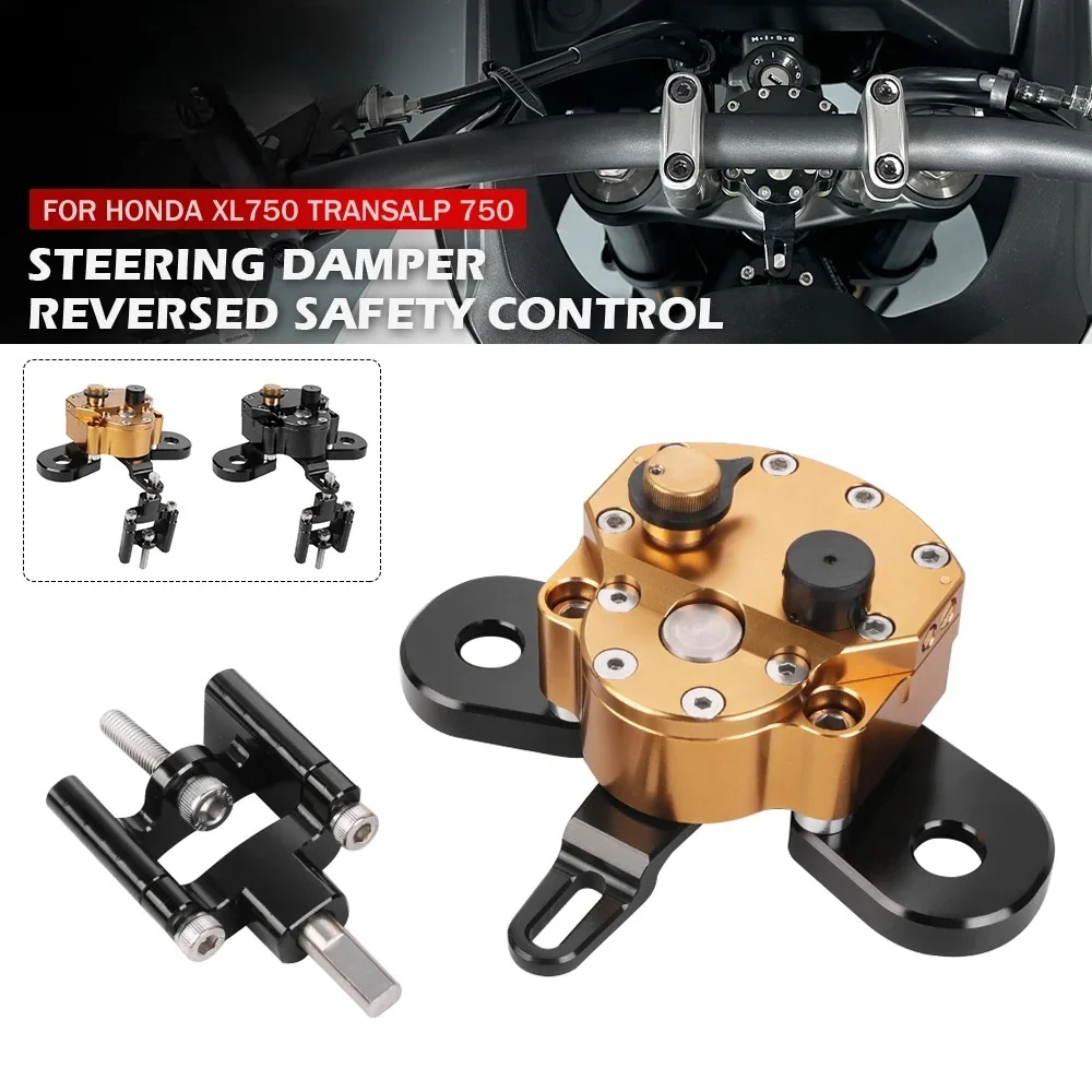 

For Honda XL 750 Transalp 750 Motorcycle Steering Damper Stabilizer Steering Shock Absorber Reverse Safety Kit XL750 2023-2025