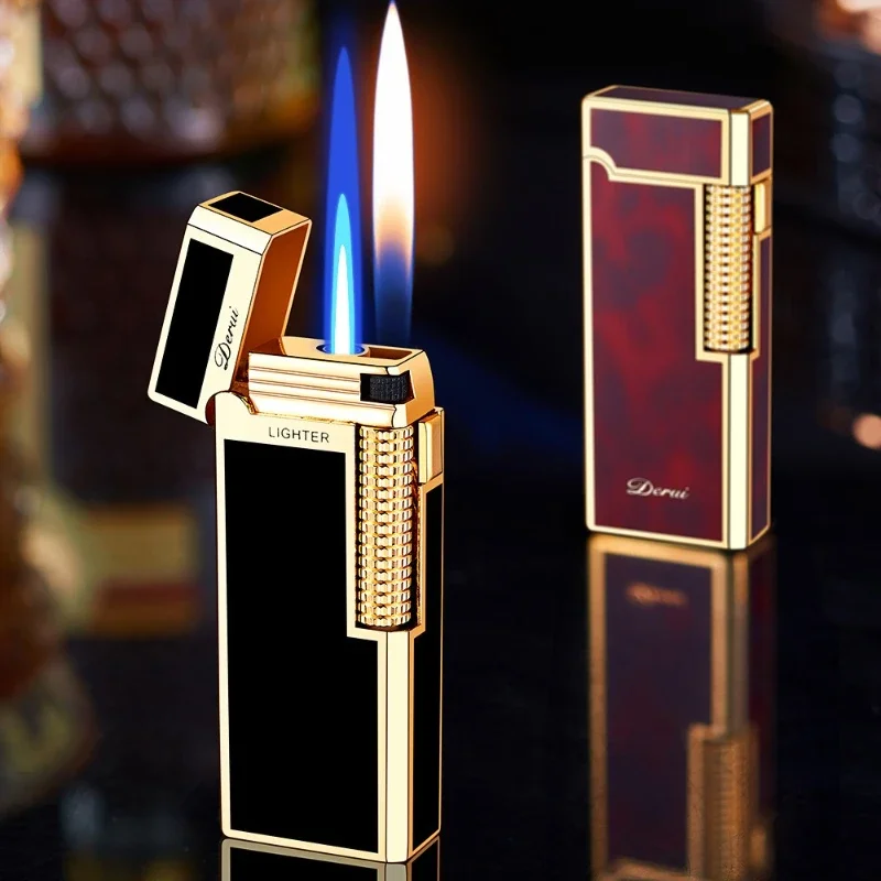 Pemantik Api Ganda Seri Resin Baru, Pengapian Geser Samping Versi Sempit Kelas Atas, Kotak Asli Pacar Kreatif