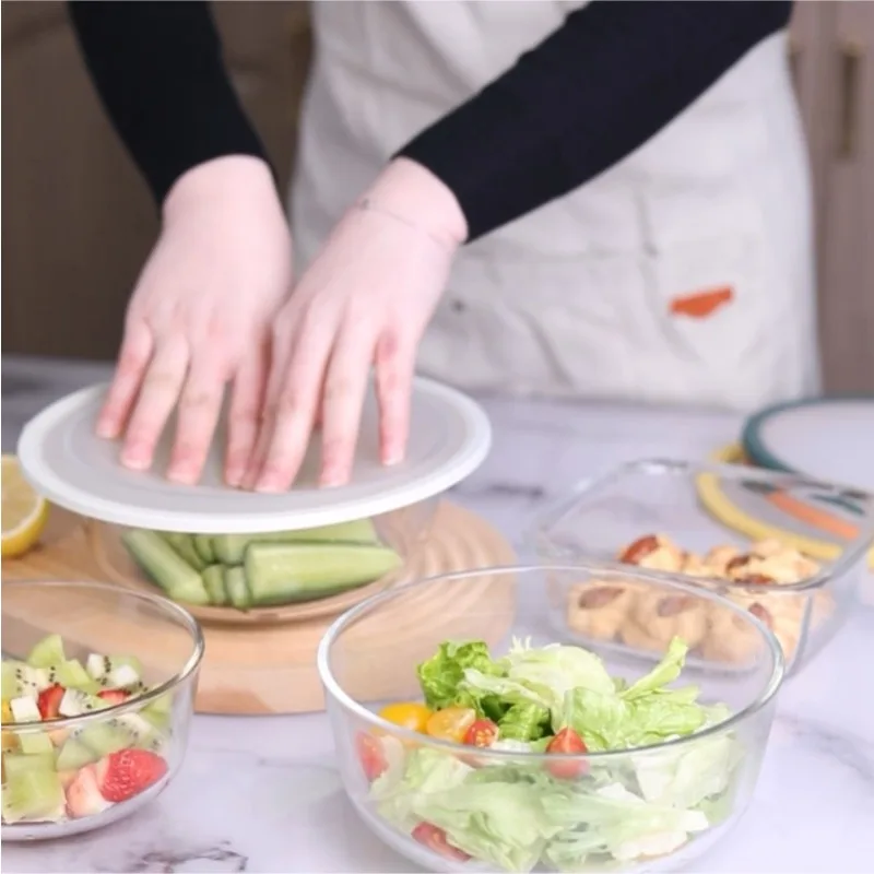 Silicone Food Cover Transparent Universal Seal Dustproof Cover Dustproof Design Reusable Bowl Lid for Bowls Containers Cover