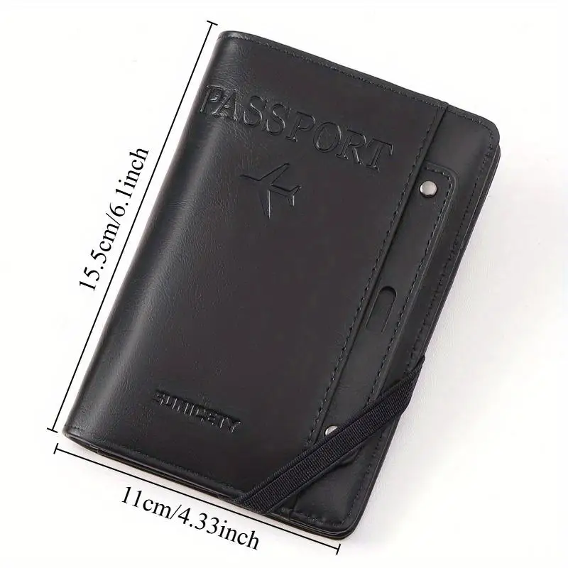 1PC Lightweight Passport Wallet RFID Blocking Multiple Compartments Travel Documents view 4