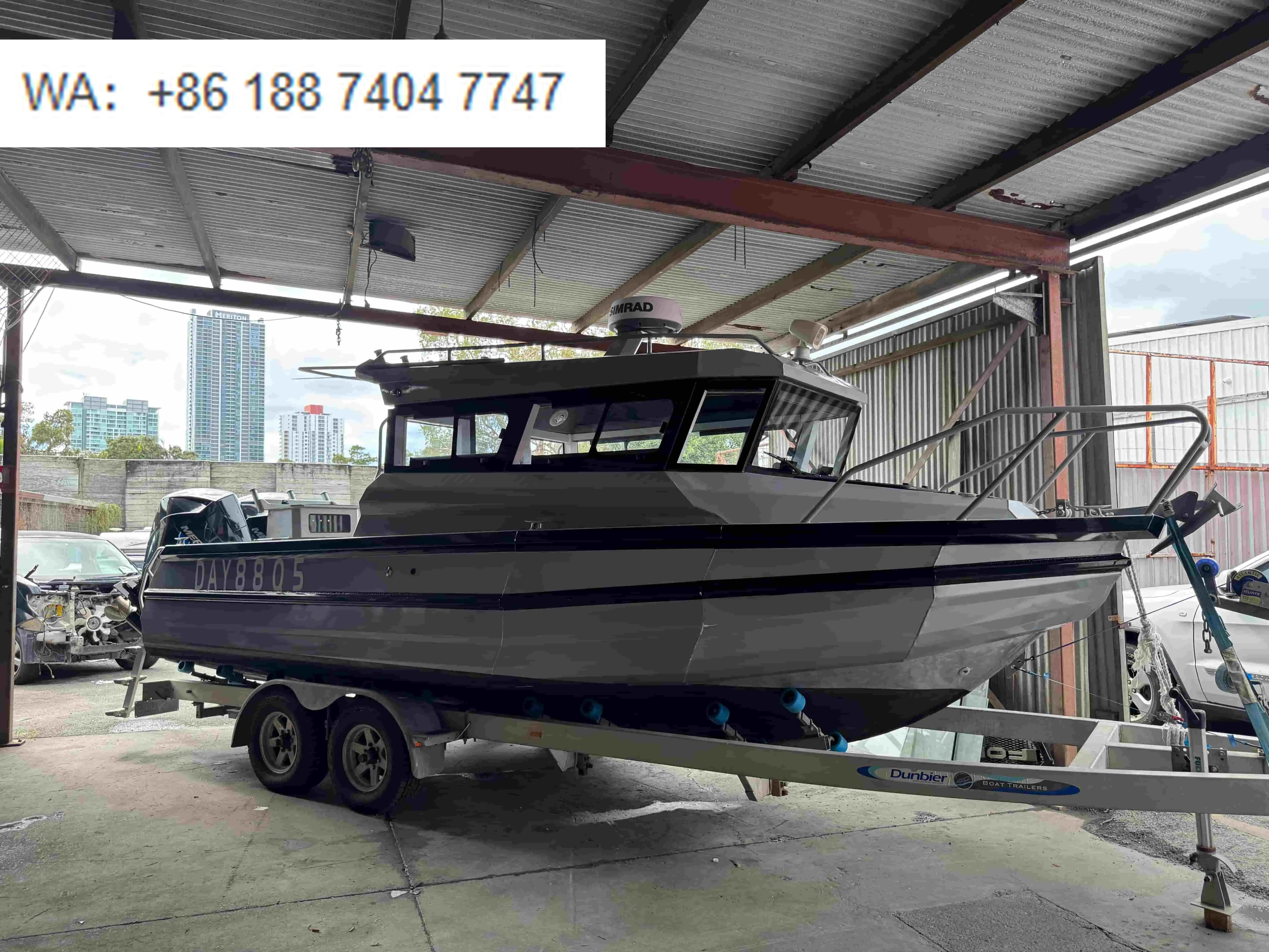 7.5meters Easycraft Marine Aluminum Boats Fishing Vessel Luxury Yacht Pontoon Vessel for Fishing Speed Boats for Rough Sea