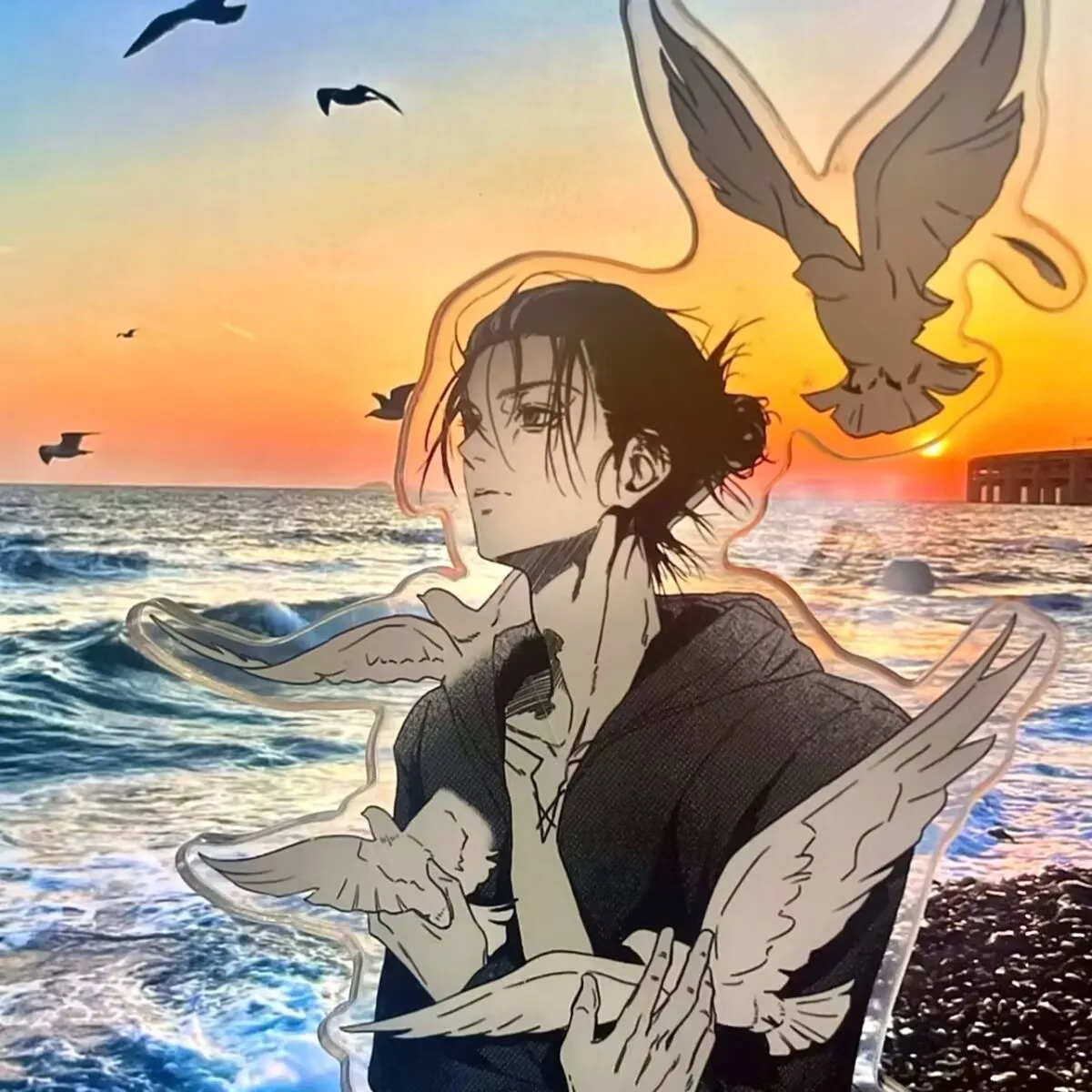 ベストセラーのInS風「進撃の巨人」と「エレン・イェーガー」アクリル製高精細スタンドサイン、卓上装飾品