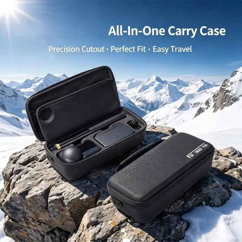 CORA Camera Storage Case for X6 Travel and Home Organization, EVA Hard Shell with Interior Compartments, Mesh Pocket and