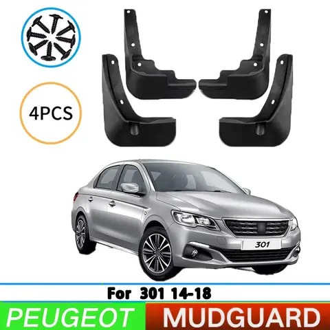 Suitable for Peugeot 301 2014-2018 front and rear wheel mudguards, car tire mudguards, splash guards, automotive parts.