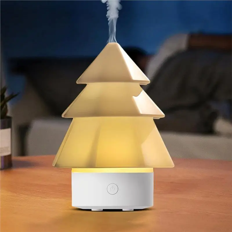 AC39-Cool Mist Humidifier 7 Colors Christmas Tree Air Diffuser Essential Oil Diffuser For Bedroom For Office B