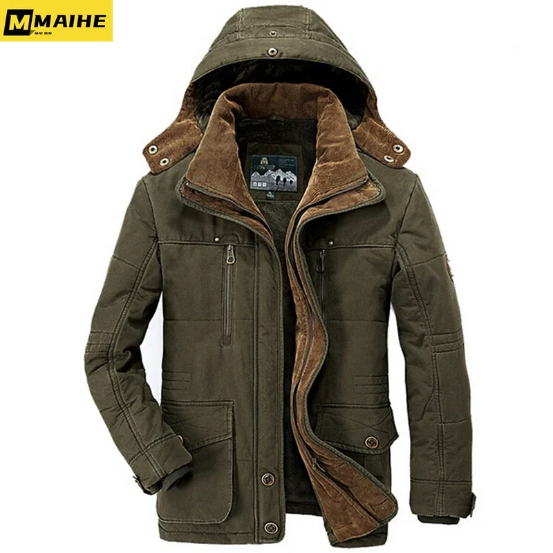 New Minus 40 Degrees Winter Jacket Men Thicken Warm Cotton-Padded Jackets Men\'s Hooded Windbreaker Parka Plus Size 5XL 6XL Coats